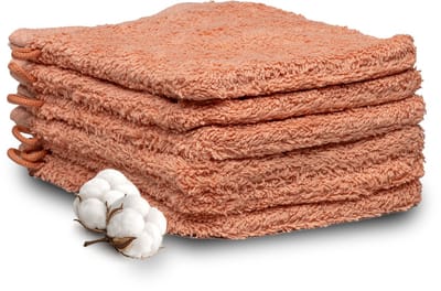 Miss Towels Hotelkwaliteit Washandje Set - Zalm Roze - 6 stuks - Washandjes - 100% katoen - 15x21cm - 550 gr/m2 - Made in Portugal