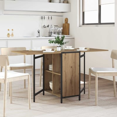 vidaXL - Eettafel - 144 - x - 60 - x - 75 - cm - Bewerkt - hout - Artisanaal - eiken