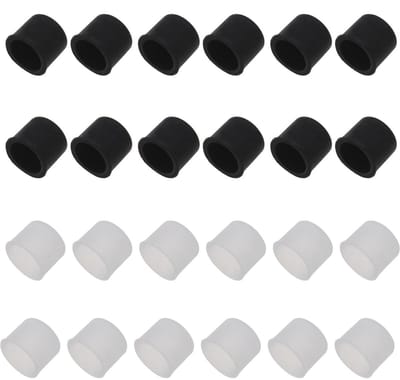 Dailygoods - 24 Stuks RCA Stofdicht Deksel Siliconen Covers (Wit/Zwart)