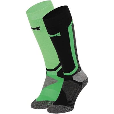 Xtreme Snowboard Sokken - Multi Green - Maat 35/38 - 2 paar Snowboardsokken - Verstevigde Hiel, Kuit en Scheenbeen - Extra Ventilerend - Naadloze teen