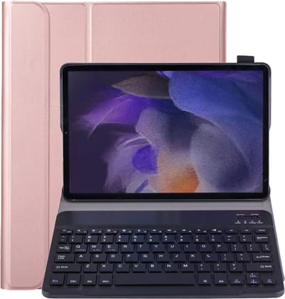 Hoes - Geschikt voor Samsung Galaxy Tab A8 - Keyboard Book Cover - Toetsenbord Case - Hoesje - Rosé goud