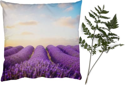 Sierkussens - Kussentjes Woonkamer - 40x40 cm - Lavendel - Lucht - Wolken - Bloemen