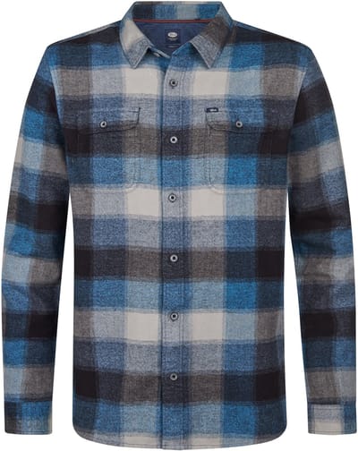Petrol Industries Heren Geruit Overhemd - Regular Fit - 100% katoen - Lange mouw - Klassiek ruitdessin - Blauw - Maat M