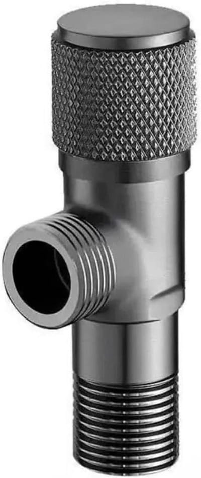 Messing Hoekkraan - Waterstop Kraan - Toilet Aansluiten - Robuuste Messing Constructie - G1/2 Inch - Grijs