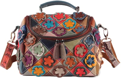 Giuliano lederen handtas Marlinne - Dames - Made in Italy - Multicolor