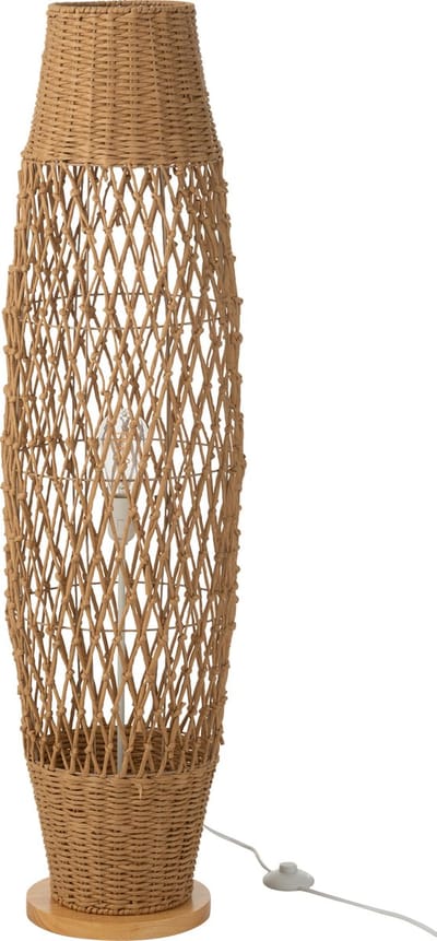 J-Line vloerlamp Getwist - metaal - donkerbeige