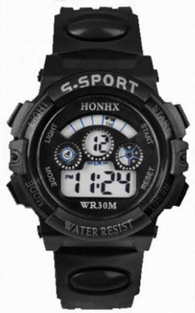 Hidzo Kinderhorloge S-Sport Ø 30 mm - Zwart - Kunststof