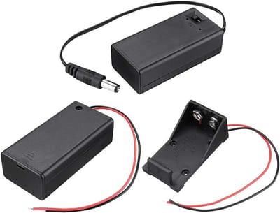 Batterij Houder - 9V Doos - Apparaten Voeden - Met Schakelaar - 30x54x21mm - Zwart
