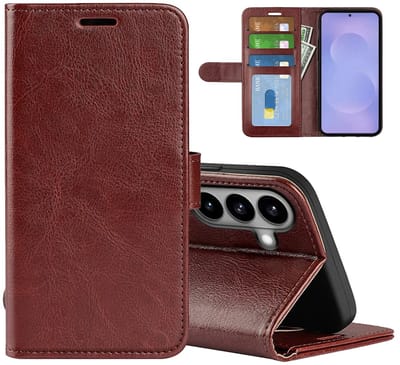 MobyDefend Hoesje - Geschikt voor Samsung Galaxy S26 - Wallet Book Case (Sluiting Achterkant) - Bruin