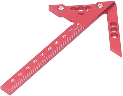 Dailygoods- Middenschrijver Aluminiumlegering - Markeergereedschap - Houtbewerking - 45 Graden/90 Graden - Glanzende Afwerking - Bereik 100 mm