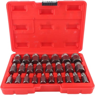 Complete Set voor het Verwijderen van Beschadigde Schroeven en Bouten, 25 Stuks voor Eenvoudig Gebruik en Effectieve Extractie van Stripped Schroeven en Studs