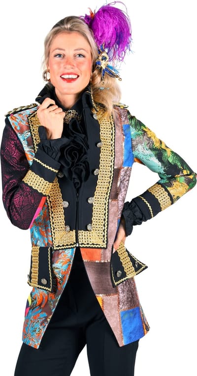 Carnavalsjas Dames - Patchwork Slipjas Model - Multicolor - Maat M