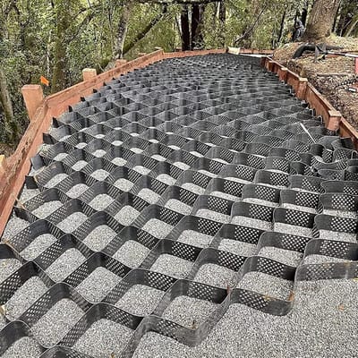 Grindrooster Bestrating - Geo-rooster Oprit - Stabiliseren Ondergrond - Opvouwbaar Ontwerp - 3 x 10 meter - Zwart
