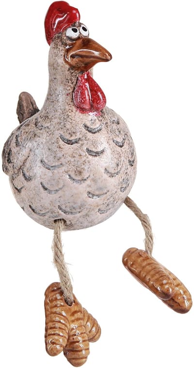 Grappige kip keramiek decoratie randkruk Pasen 9,5cm 3 st, 3 Stück
