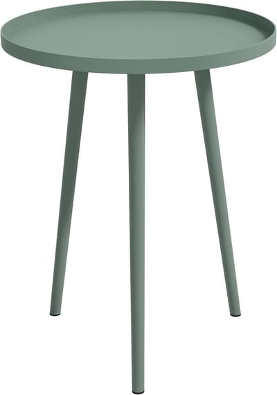 Ronde bijzettafel - Tuintafel buiten - Buitenmeubilair - Stalen constructie - Ø 40 x 50 cm - Groen