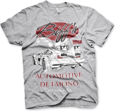 Back to the Future Biff's Automotive Detailing T-shirt, grijs gemêleerd