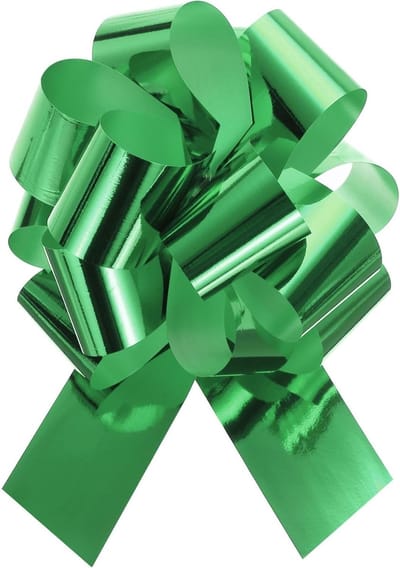 10 Stuks 15.5 cm Metallic Grote Trekstrik voor Cadeaus, Bruiloften, Kerst en Decoratie, Groen