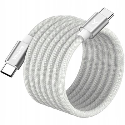 Yenkee Magnetische USB-C Kabel 100W 1.5m Snel Laden Opwindbaar