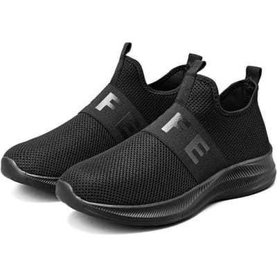 MAEDEF Nieuwe Heren Casual Schoenen Hoge Kwaliteit Ademende Sneakers Comfortabele Outdoor Wandelschoenen Zomer Instapper Heren Mesh Schoen 47 zwart