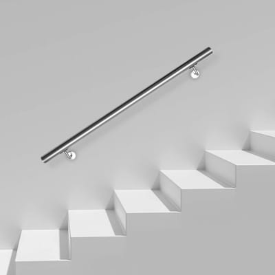 Strakke RVS Trapleuning 160 cm met Wandbevestiging voor Binnen en Buiten