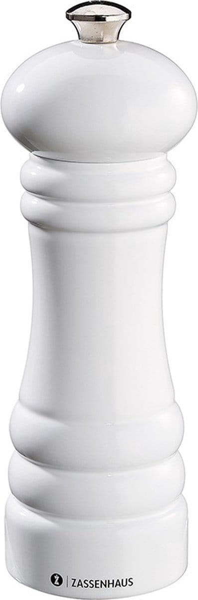 Pepermolen Hout, Glanzend Wit, Ø5,9xH:18cm - Zassenhaus Berlin