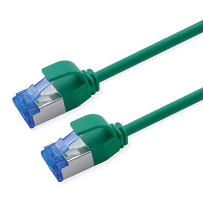 ROLINE Patchkabel Kat.6A (Class EA) S/FTP (PiMF) , LSOH, PoE, groen, 1 m