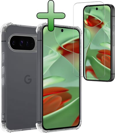 Hoesje Met Screenprotector - Geschikt voor Google Pixel 10 Pro - Sterk & Shockproof - Siliconen Case - Back Cover - Telefoon Hoes - Shock Proof - Transparant