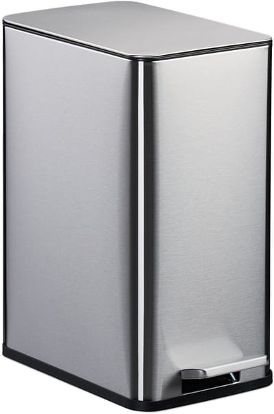 Badkamer prullenbak - 10 l - softclose - binnenemmer - rvs - zilver