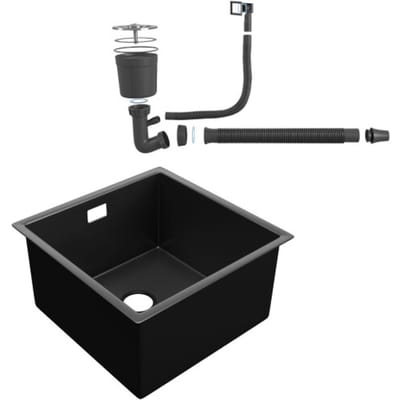 Wasophoogte Spoelbak - Antraciet / Gun metal - 45*45*21 (L*B*D) - Spoelbak keuken - Spoelbakken keuken - Wasbak keuken
