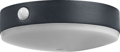 LEDVANCE ENDURA Style Tossa solar wandlamp, warm wit licht (3000K), geïntegreerde sensor, bruikbaar zonder stroom, brandduur tot acht uur, IP44 bescherming, zwart