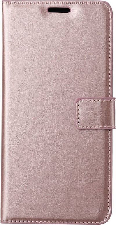 LuxeBass Telefoon Wallet Bookcase voor Samsung Galaxy A22 4G - Portemonnee telefoonhoesje voor Bankpassen -Kunstleer - Siliconen Houder - Magnetische sluiten- Rose goud - bookcase - boekhoesje - book case - boek hoesje