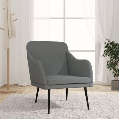 vidaXL - Fauteuil - 63x76x80 - cm - stof - donkergrijs
