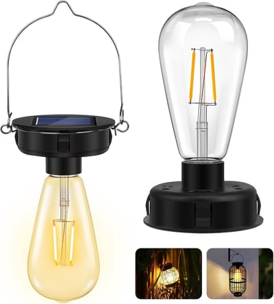 VHV-Solarlamp vervangingsunit - Solar deksel voor lantaarn - Vervangende lampkoppen - Solar onderdelen - Set van 2 - Met LED lampje - Waterdicht - Voor buiten lantaarns - Tuindecoratie - DIY - Zwart