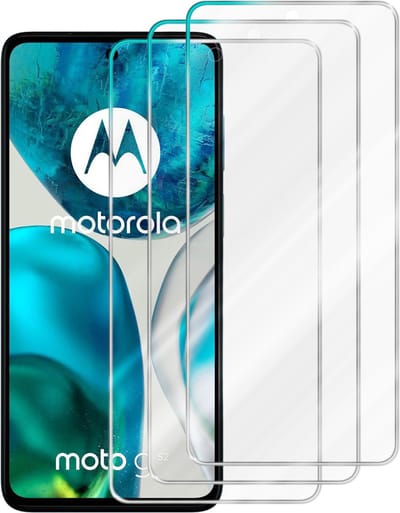 Cadorabo 3x Screenprotector geschikt voor Motorola Moto G52 / G82 - Beschermende Pantser Film in - Getemperd (Tempered) Display beschermend glas in 9H hardheid met 3D Touch
