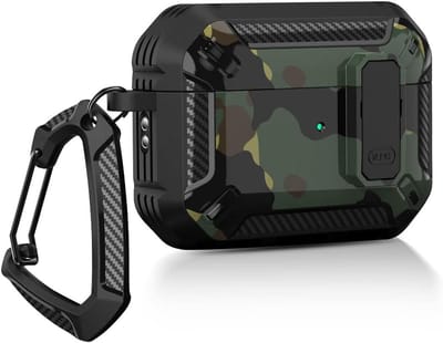 2e generatie Case Cover 2022 met afsluitdeksel en sleutelhangerhaak in camouflage groen - Stofdicht, schokbestendig, robuust.