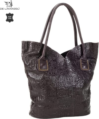 DE LAMASSU® Leren Shopper Dames – Grote Schoudertas van Echt Leer – Shopper met Uitneembare Binnenzak – Ruime Handtas – 17 Liter