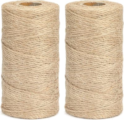 Jute Touw 200 m Bruin, 1.5 mm Sterk Jute Koord voor Tuinieren, Creatieve DIY Projecten en Ambachten