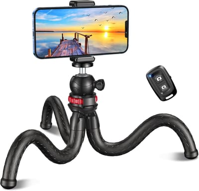Famanu – Flexibel smartphone statief met 360° rotatie en bluetooth afstandsbediening, mini statief voor video-opnames