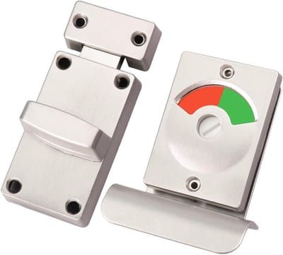 Toilet Deurslot - Indicator Slot - Openbare Toiletten - Rood Groen Indicator - 10x10x5 cm - Zilver