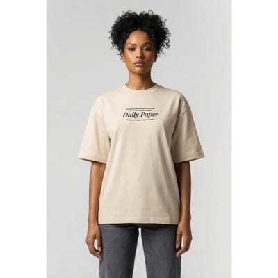 Daily Paper Rosie Short Sleeve T-shirt Birch White Maat: XS | Tops Outlet | Dames | Beige
