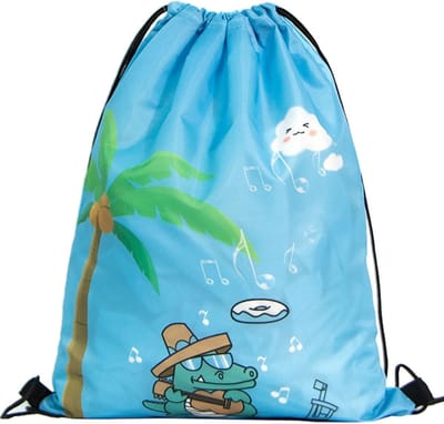 Zomerse Strandtas voor Kinderen, Trekkoord Rugzak voor Zwemmen, Geschikt voor Jongens en Meisjes, Blauw en Praktisch voor Vakantie en Spelletjes aan Zee