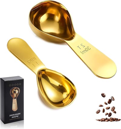 Set van 2 RVS Maatlepels voor Koffie en Thee, Ideaal voor Suiker en Bloem (15ml, 30ml)