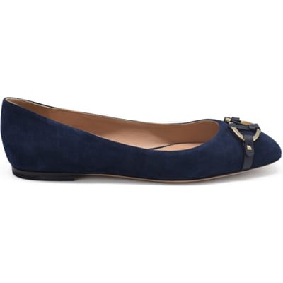 Valentino Garavani Suède ballerine Blauw