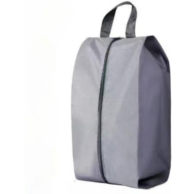Sacs à chaussures de voyage portables en nylon avec fermeture éclair pour hommes et femmes Sacs de rangement imperméables pour chaussures Sac à maquillage Sac à linge grise
