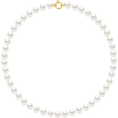 Rank ketting PRINCESS zoetwaterparels Ronde 9-10mm White Sluiting Luxury Yellow Gold