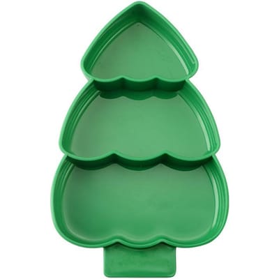 1 stuks - Feestelijke Kerstboom Fruitbord Eetbord - Perfect voor feestdagen, verjaardagen en huisdecoratie green