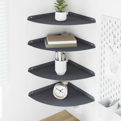 vidaXL - Hoek - Plank - 4 - st - Antraciet - 30 - x - 30 - x - 2 - cm