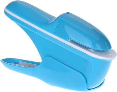 Handmatige nietmachine, draagbare nietmachine zonder nietjes voor boekjes, brochures, kranten en mappen - Blauw