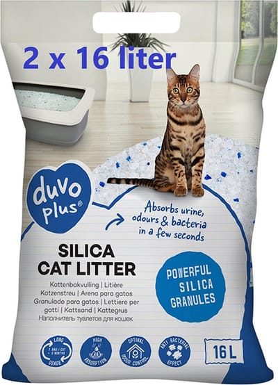 Duvo+ kattenbakvulling silica premium 2 x - 16 l = 32 liter