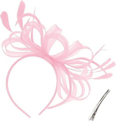 Elegante Fascinator Haaraccessoire met Veer en Gaas voor Bruiloft, Wedstrijd en Theeparty